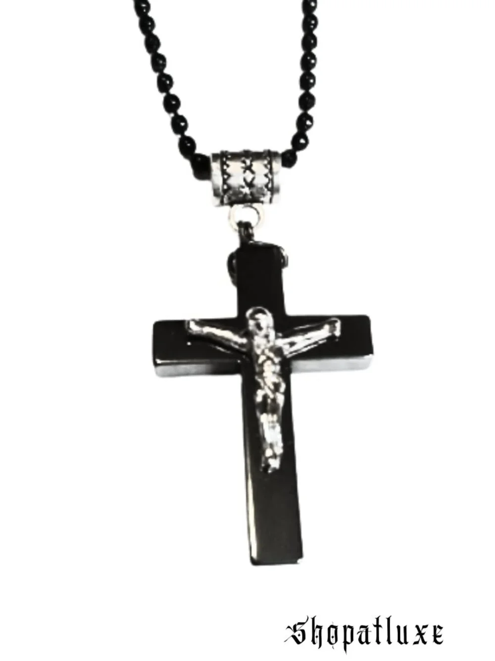 Hematite And Sterling Silver Crucifix